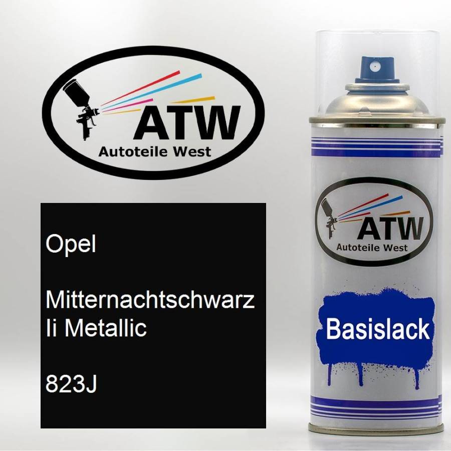 Opel, Mitternachtschwarz Ii Metallic, 823J: 400ml Sprühdose, von ATW Autoteile West.